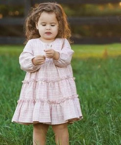 Girls Mabel & Honey Juniper Pink Woven Dress