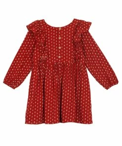 Mabel & Honey Red Woodland Dot Dress Girls