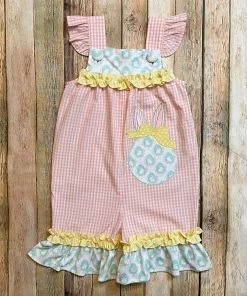Girls Natalie Grant Bunny Egg Ruffle Romper