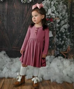 Girls Swoon Baby Berry Waffle Bamboo Dress