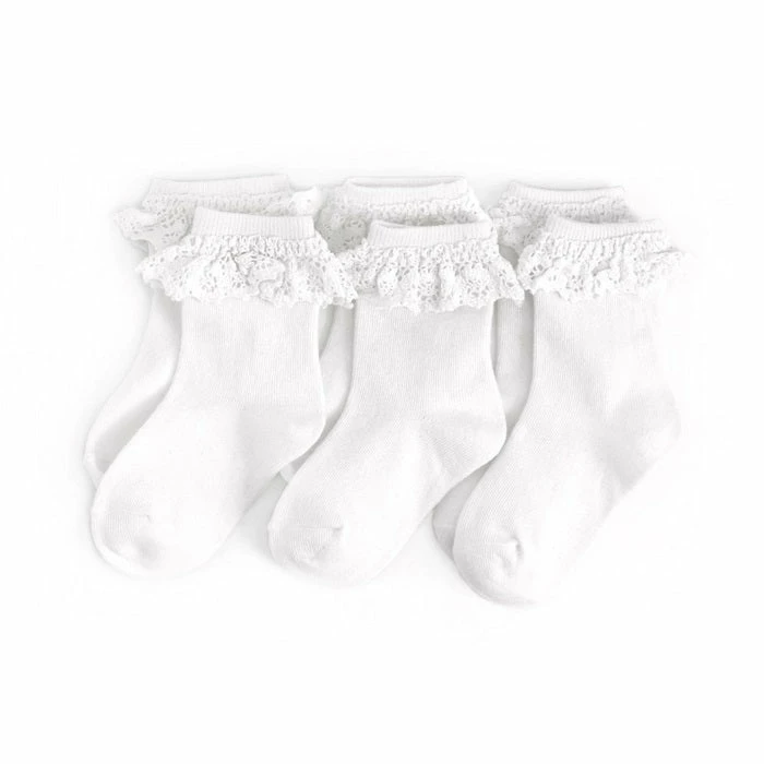 Hot Sale π Little Stockings Company π§ Girls Little Stockings Co 3 Pack Midi Lace Sock π₯ 6 Little Stockings Company Girls Little Stockings Co 3 Pack Midi Lace Sock